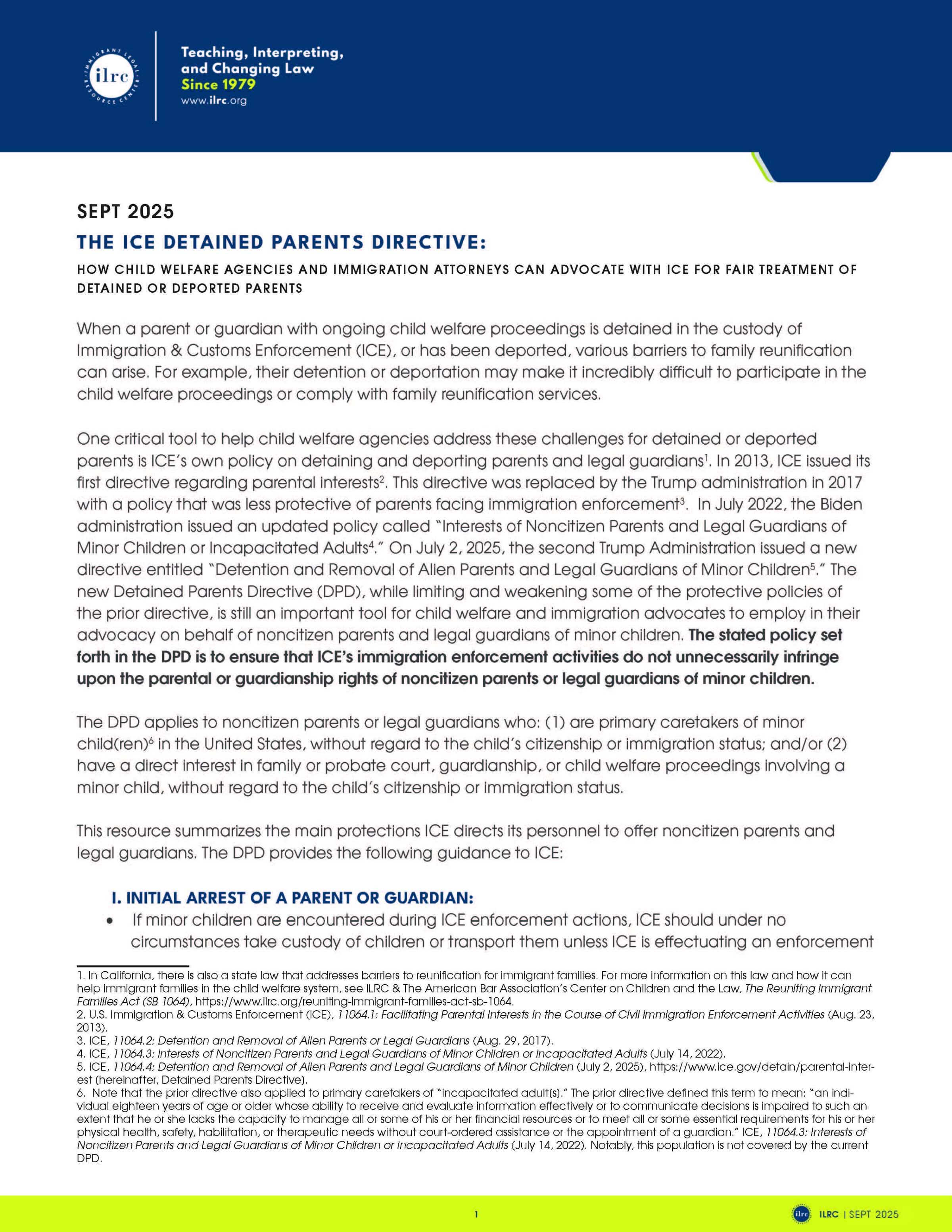 The ICE Detained Parents Directive: How Child Welfare Agencies and